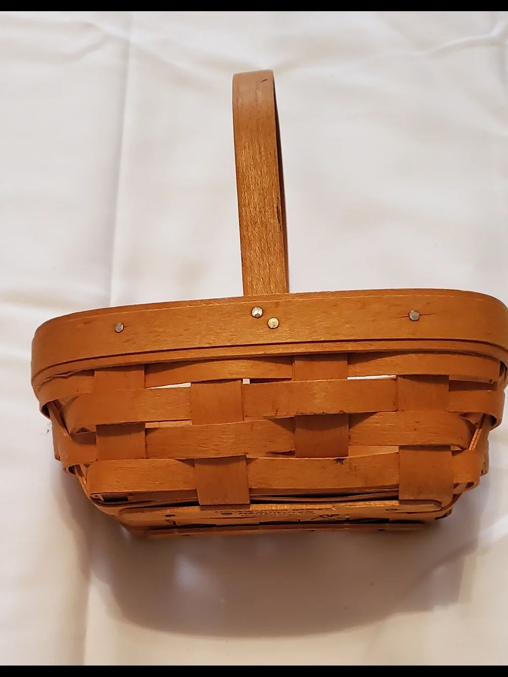 1995 Longaberger Woven Wood Basket in Natural Brown